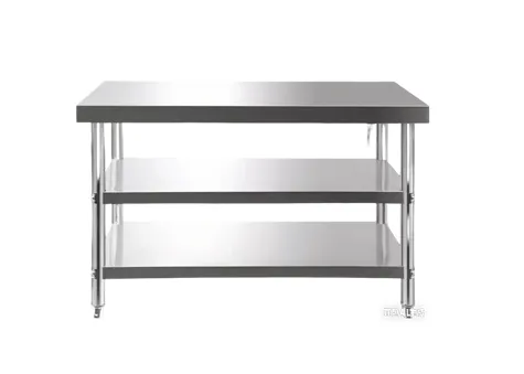 Mesa de trabajo de acero inoxidable de 3 niveles