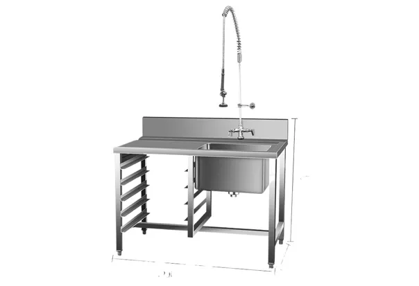 Fregadero comercial de acero inoxidable