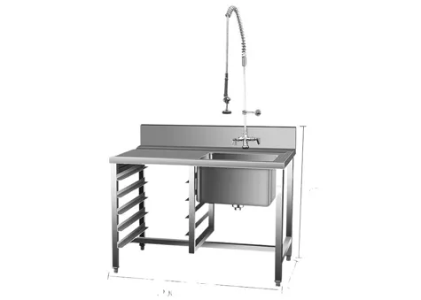 Fregadero comercial de acero inoxidable