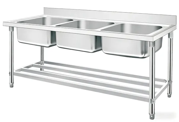 Fregadero comercial triple